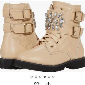 Kurt Geiger Beige Ankle Boots with Jewel Embellishment